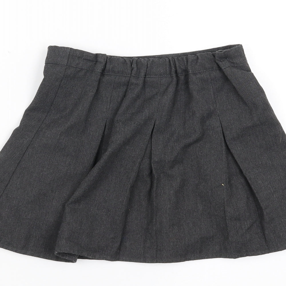 Preworn Girls Grey A-Line Skirt Size 3-4 Years - School