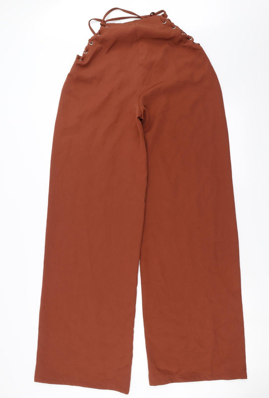 Womens UK Size 10 PRETTYLITTLETHING Regular Fit Brown Trousers