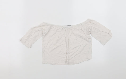Womens UK Size S Missguided White Cropped T-Shirt