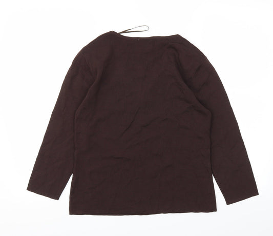 Womens UK Size S Roman Originals Brown Basic T-Shirt