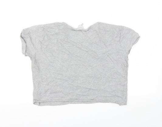 Primark Womens Grey Cropped T-Shirt Size 10