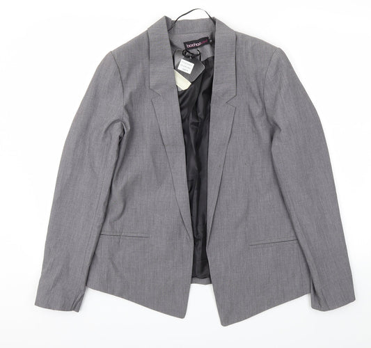 Womens UK Size M Boohoo Regular Grey Blazer