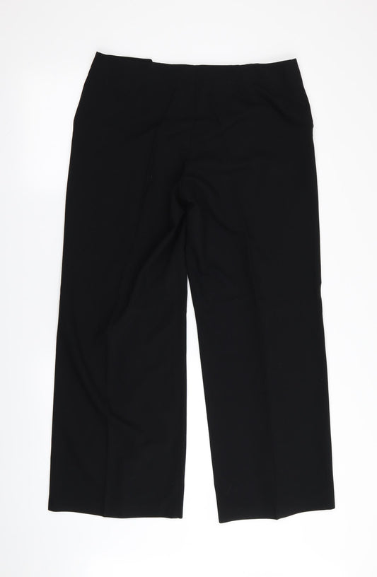 M&S Womens Black Trousers Size 14 L28 in