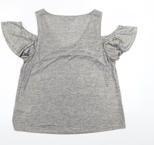 Womens UK Size L Oasis Grey Basic T-Shirt