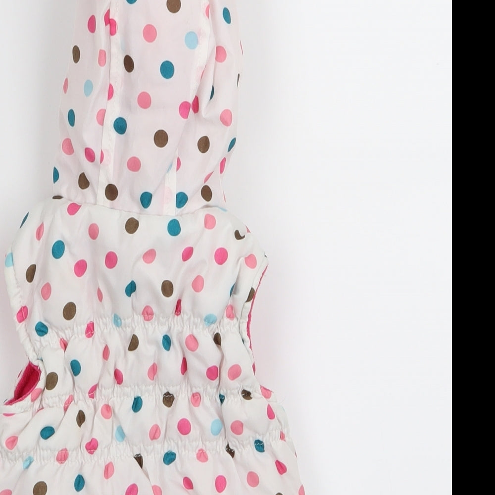 TU Girls White Polka Dot Gilet Coat Size 0-3 Months