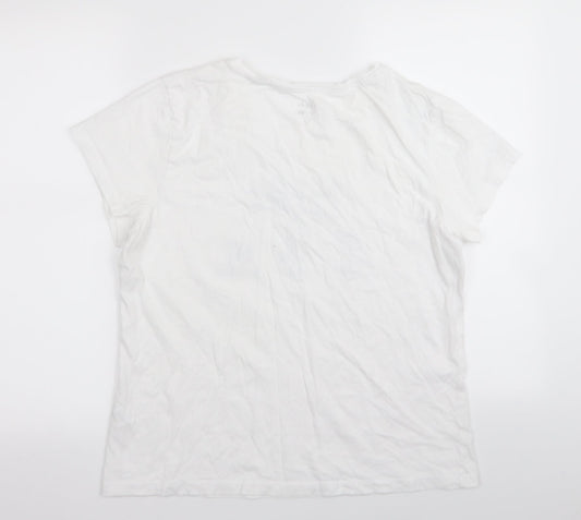 F&F Womens White Basic T-Shirt Size M
