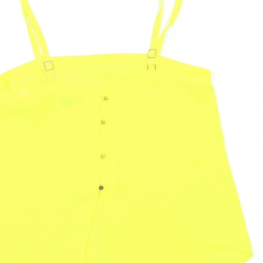 Womens UK Size 8 River Island Yellow Basic T-Shirt