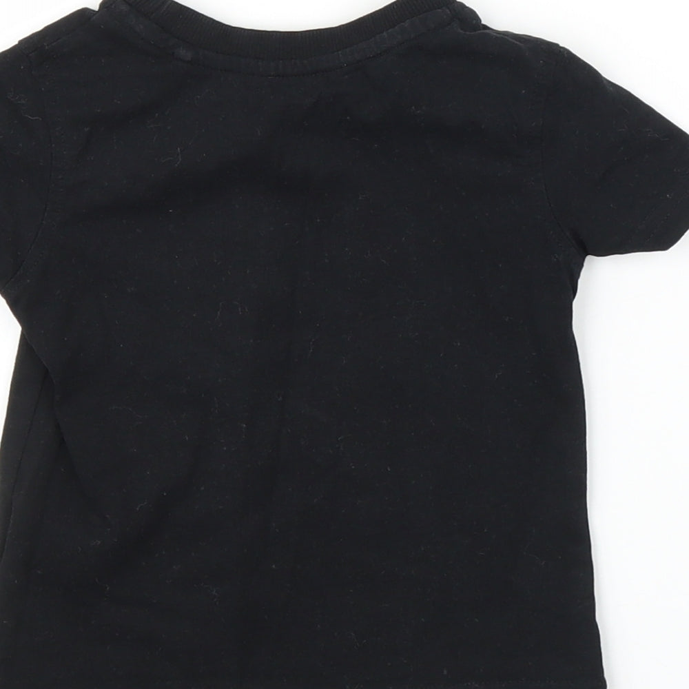 George Girls Black Basic T-Shirt Size 12-18 Months