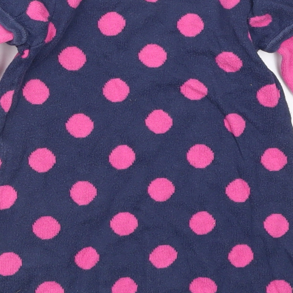 George Girls Blue Polka Dot Jumper Dress Size 3-6 Months - Pink
