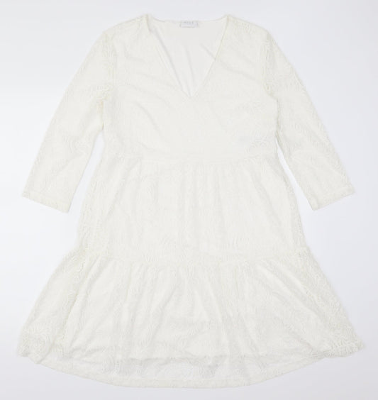 VILA Womens White Lace Trapeze & Swing Size S