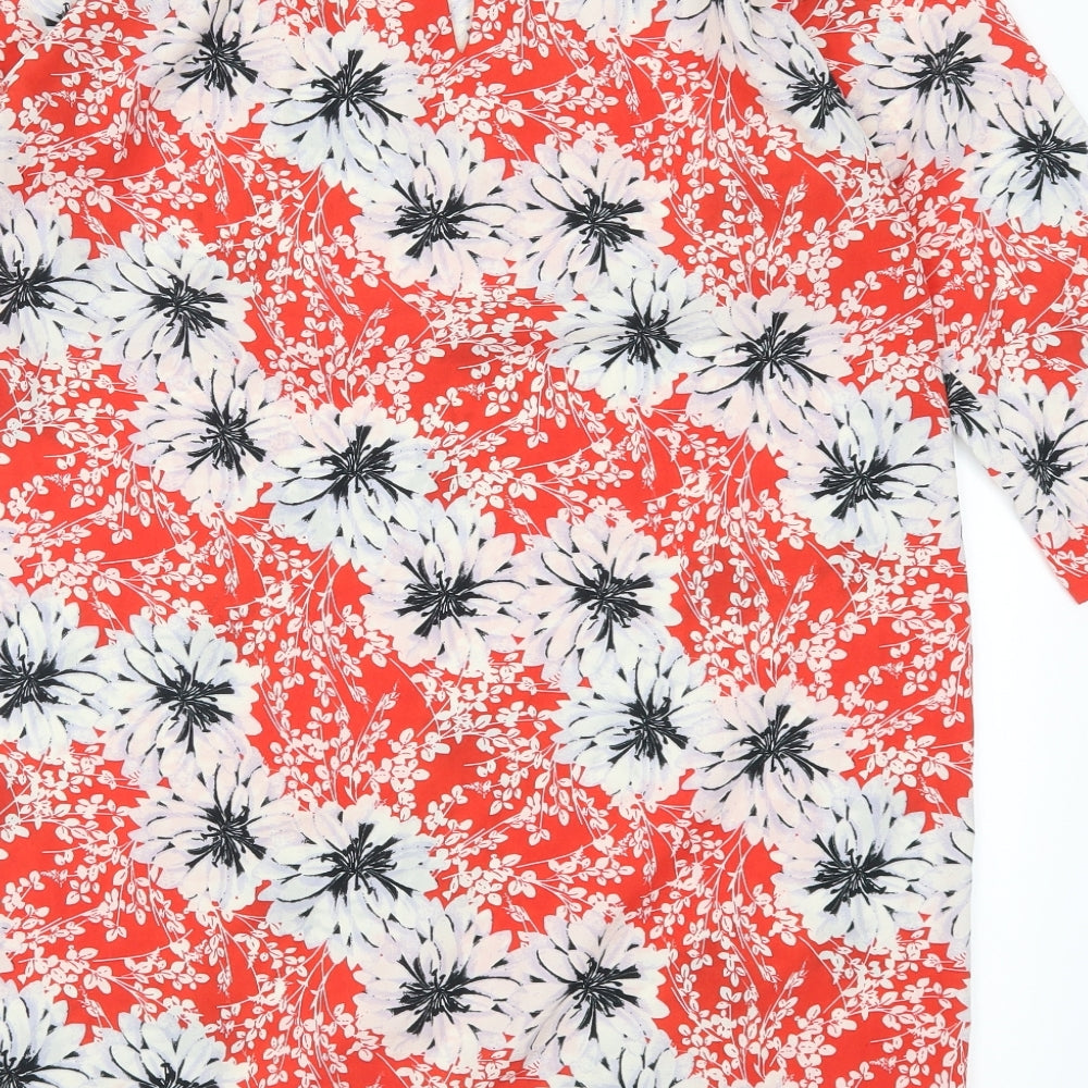 Womens UK Size 14 Dorothy Perkins Red Basic T-Shirt