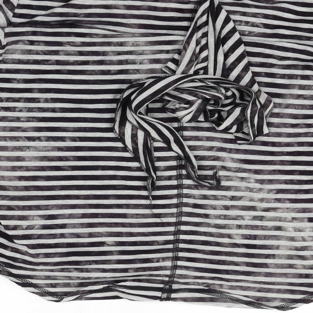 diesal Womens Grey Striped Pullover Jumper Size M