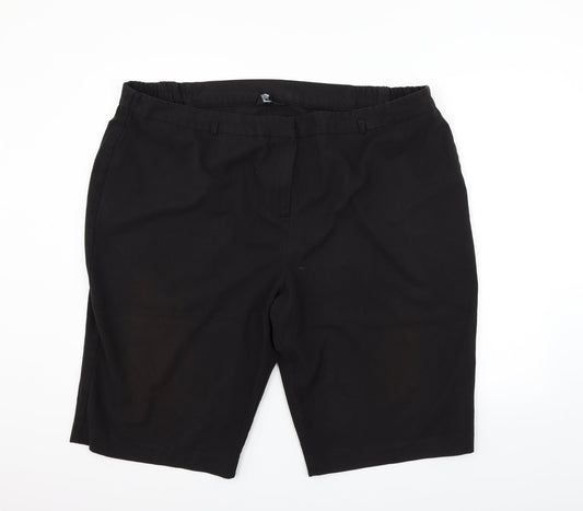 Simply Be Womens Black Houndstooth Chino Shorts Size 26