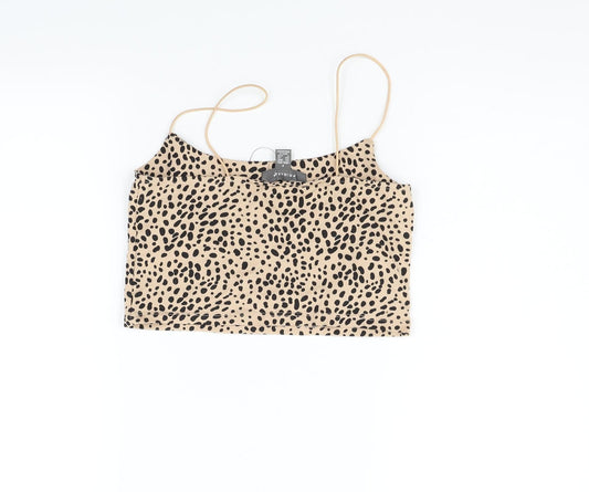 Primark Womens Beige Animal Print Basic Tank Size S