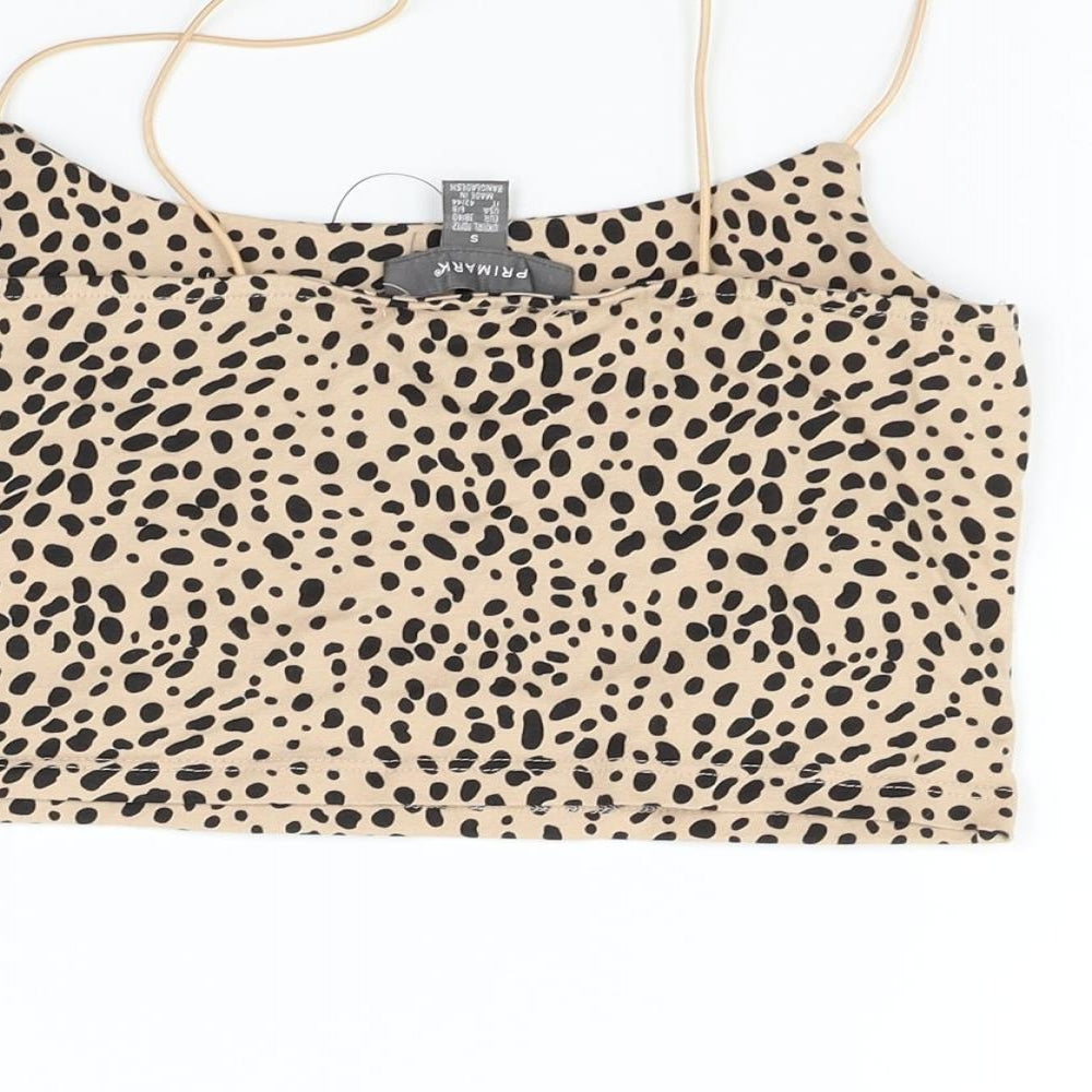 Primark Womens Beige Animal Print Basic Tank Size S