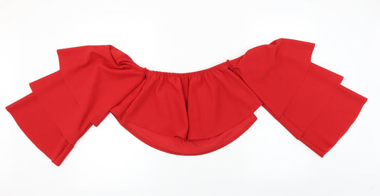 Boohoo Womens Red Cropped T-Shirt Size 8