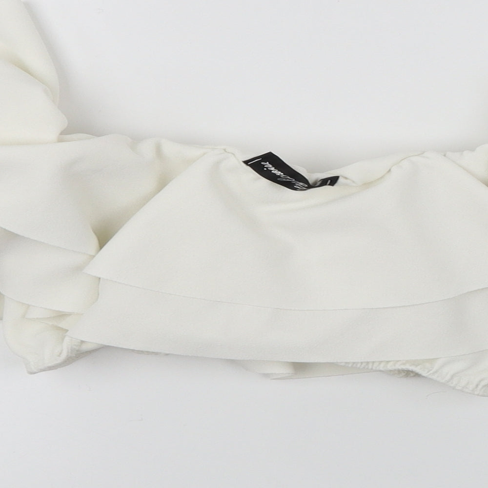 style weise Womens White Basic Blouse Size M