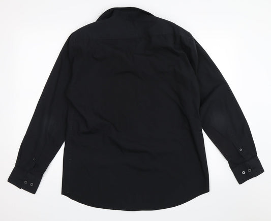 Taylor & Wright Mens Black Button-Up Size 15.5