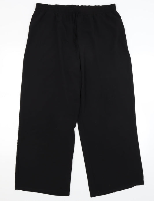 Womens UK Size 16 Papaya Regular Fit Black Trousers