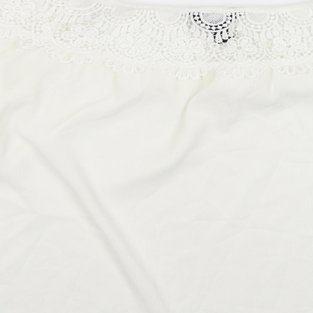 Womens UK Size 10 New Look White Basic Blouse