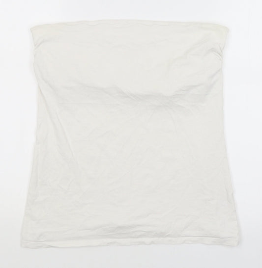 Womens UK Size 16 Papaya White Basic T-Shirt