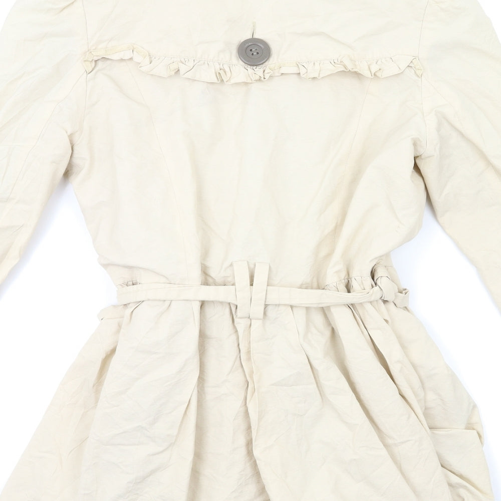 Ribbon Womens Ivory Overcoat Coat Size 12