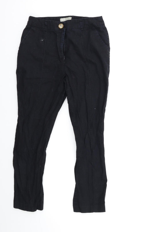 Womens UK Size 10 ASOS Regular Fit Cropped Black Trousers