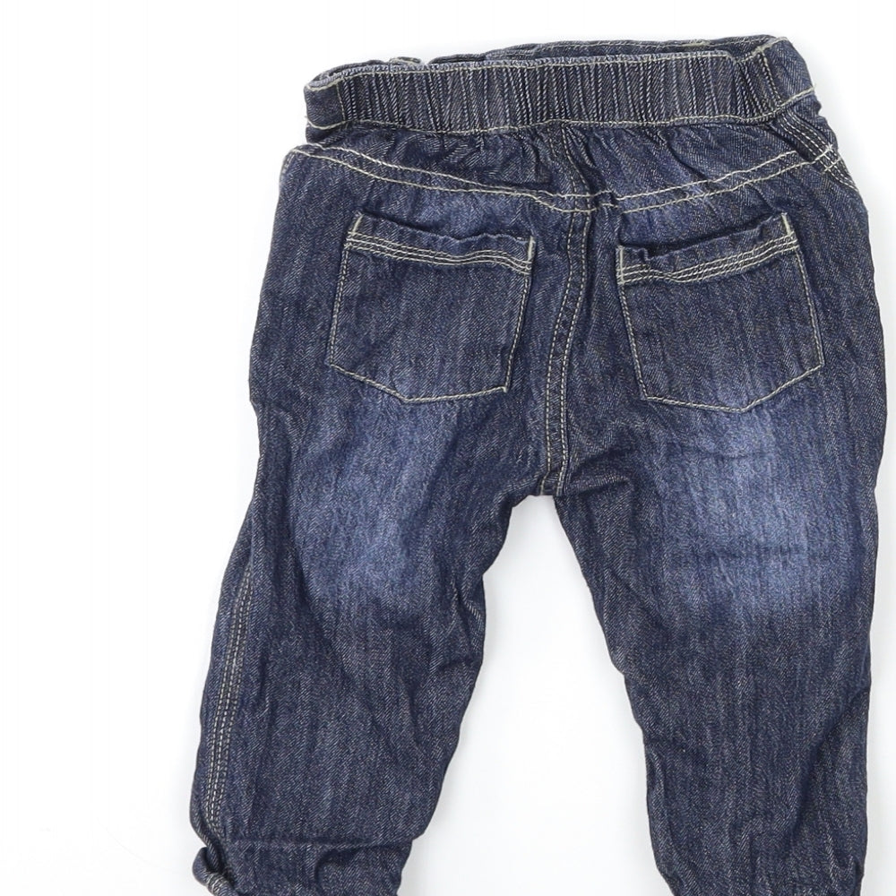 George Baby Blue Denim Cargo Jeans Size 6-9 Months