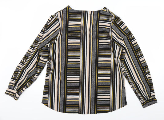 Womens UK Size 12 Papaya Multicoloured Basic Button-Up