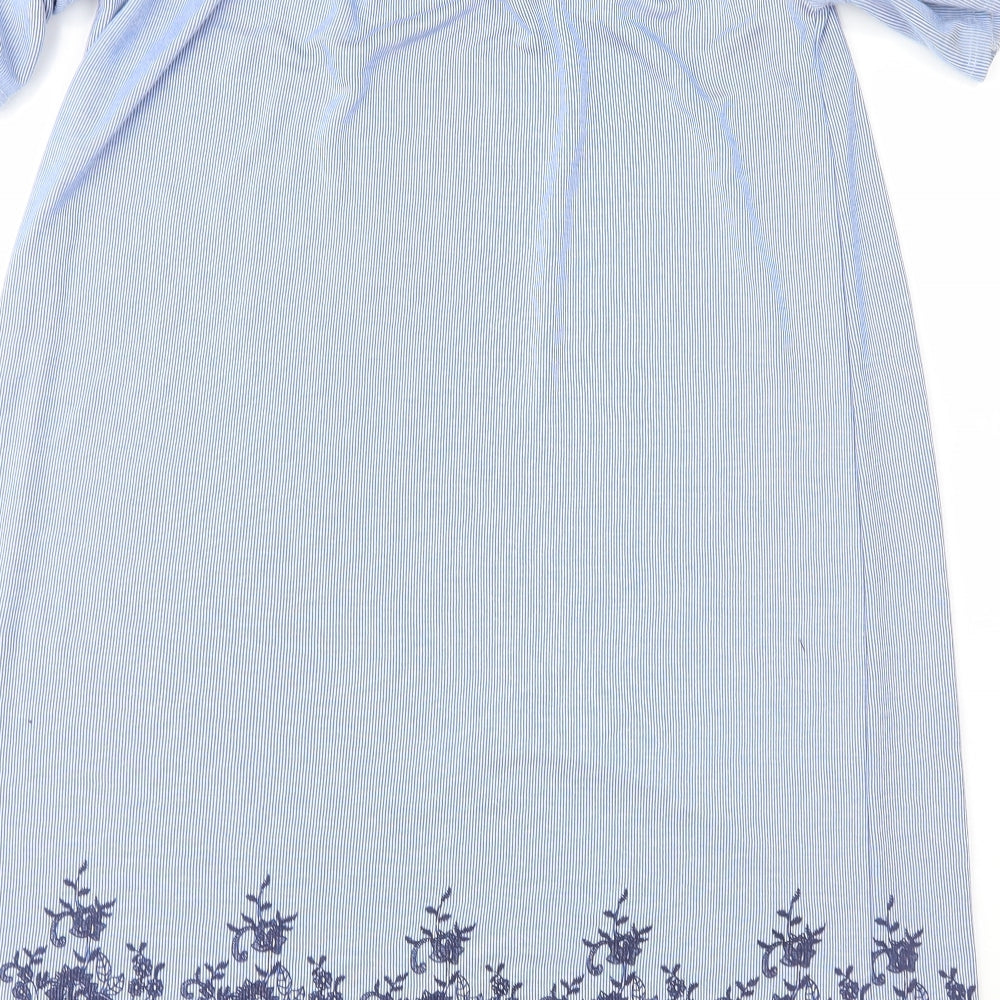 George Womens Blue Striped A-Line Size 10