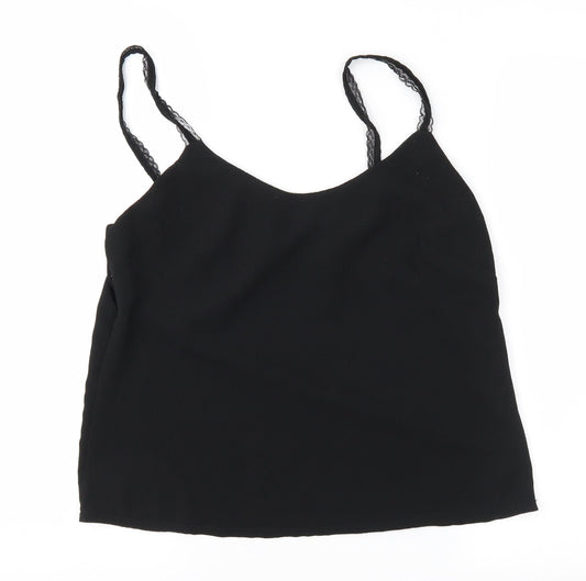 Womens UK Size 12 Made in Italy Black Camisole Blouse