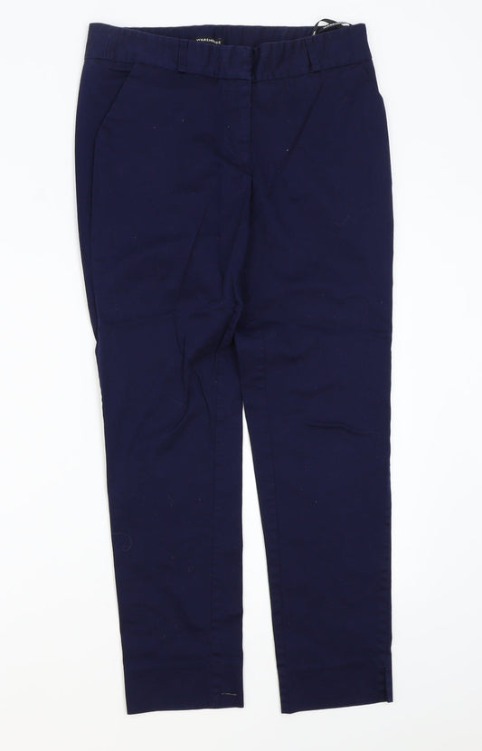 Womens UK Size 10 Warehouse Regular Fit Blue Trousers