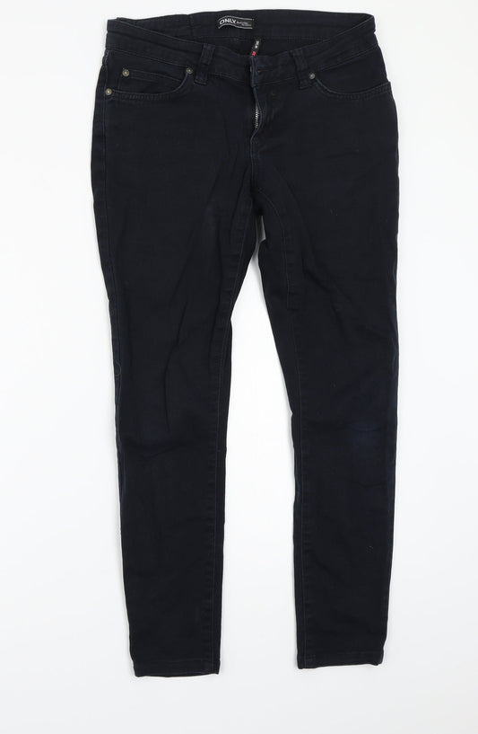 Additional front view of Only women’s black straight jeans, size UK 38, 32-inch leg