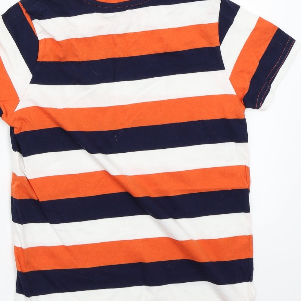 Primark Boys White Striped Basic T-Shirt Size 9-10 Years