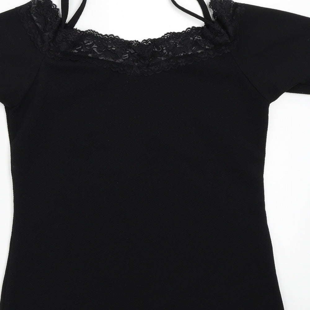 Boohoo Womens Black Basic T-Shirt Size 12