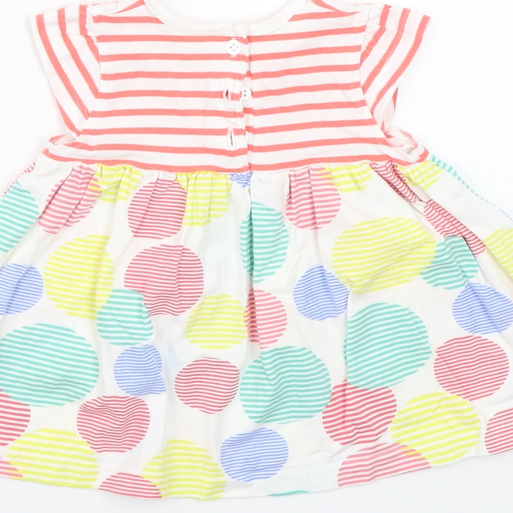 Mothercare Girls White Striped Basic T-Shirt Size 3-6 Months
