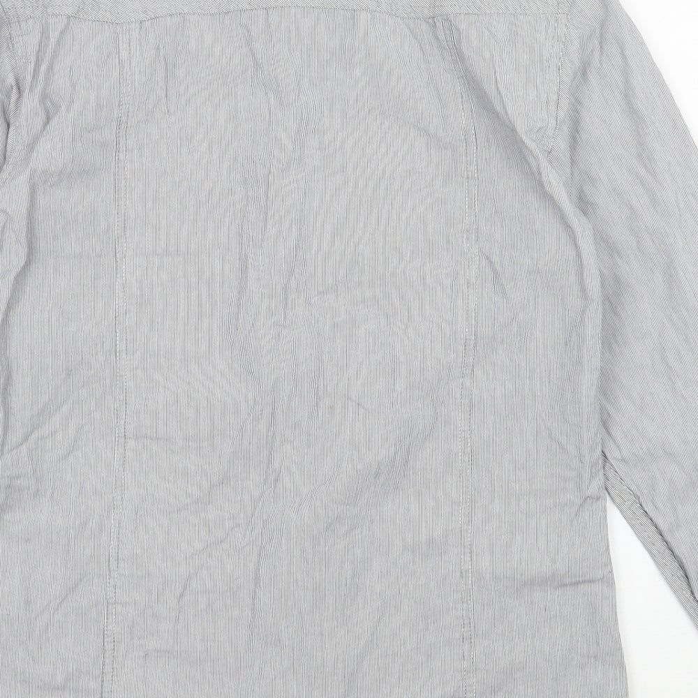 Mens UK Size M Crafted Grey Button-Up Long Sleeve Casual Shirt