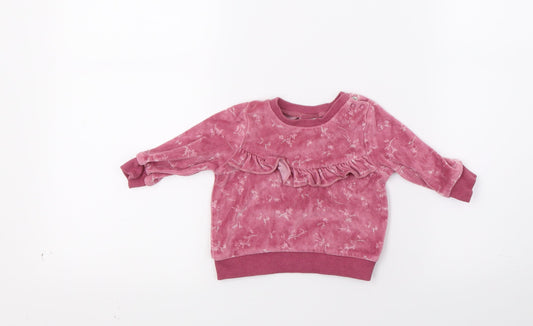 NEXT Baby Red Fleece Pullover Jumper Size 0-3 Months