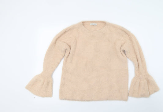 Peacocks Womens Beige Knit Pullover Jumper Size S