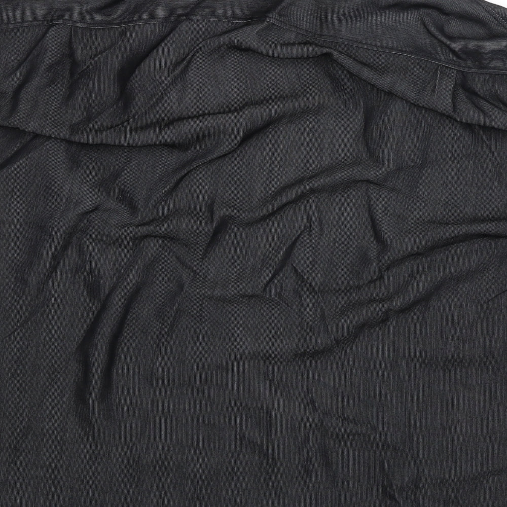 Mens UK Size XL George Black Button-Up Short Sleeve Casual Shirt