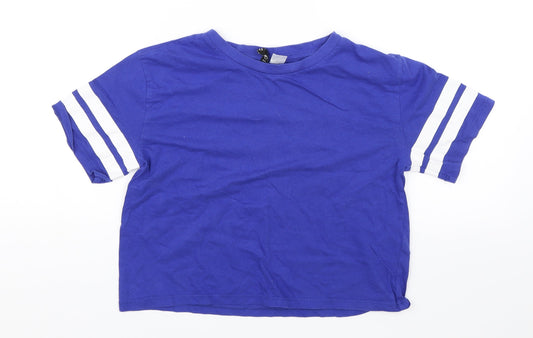 Womens UK Size XS Divided Blue Basic T-Shirt