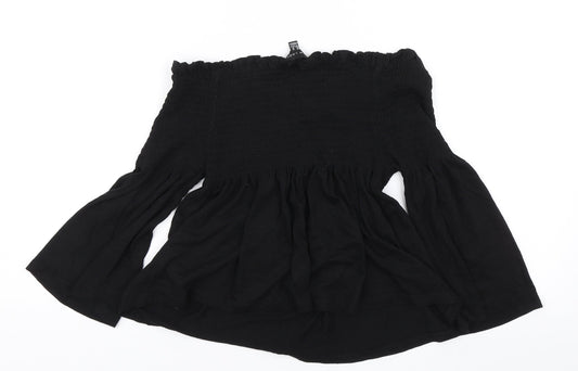 Womens UK Size 10 New Look Black Basic Blouse