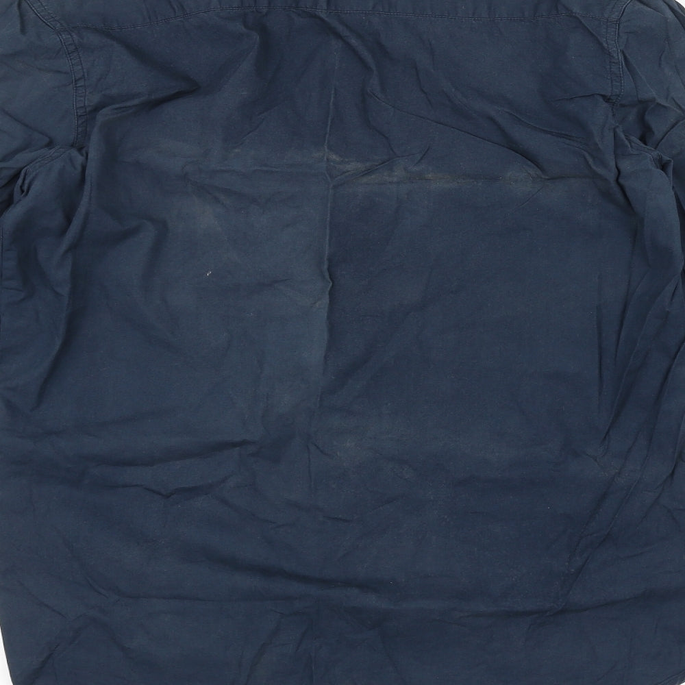 Mens UK Collar Size S Cotton World Smart Blue Dress Shirt