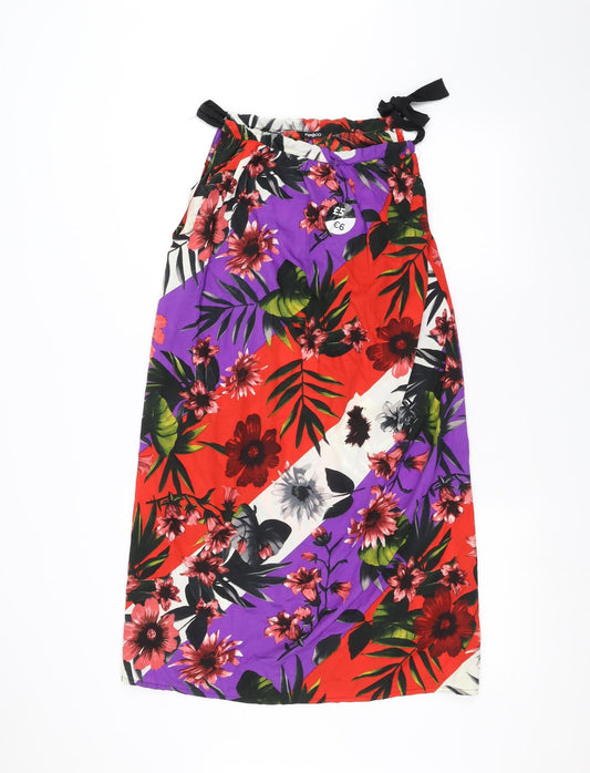 Pep&Co Womens Multicoloured Floral A-Line Size 10