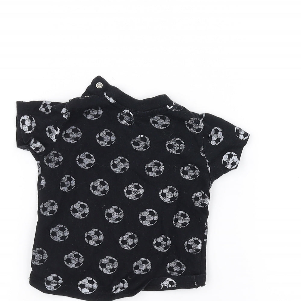 Brand and care label for Primark Baby Black Basic T-Shirt, size 3-6, Months