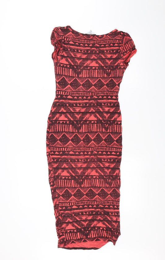 New Look Womens Red Pencil Dress Size 10