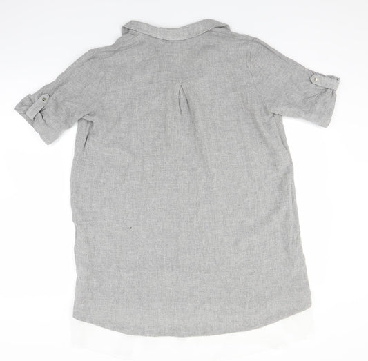 Womens UK Size L Zara Grey Basic Polo