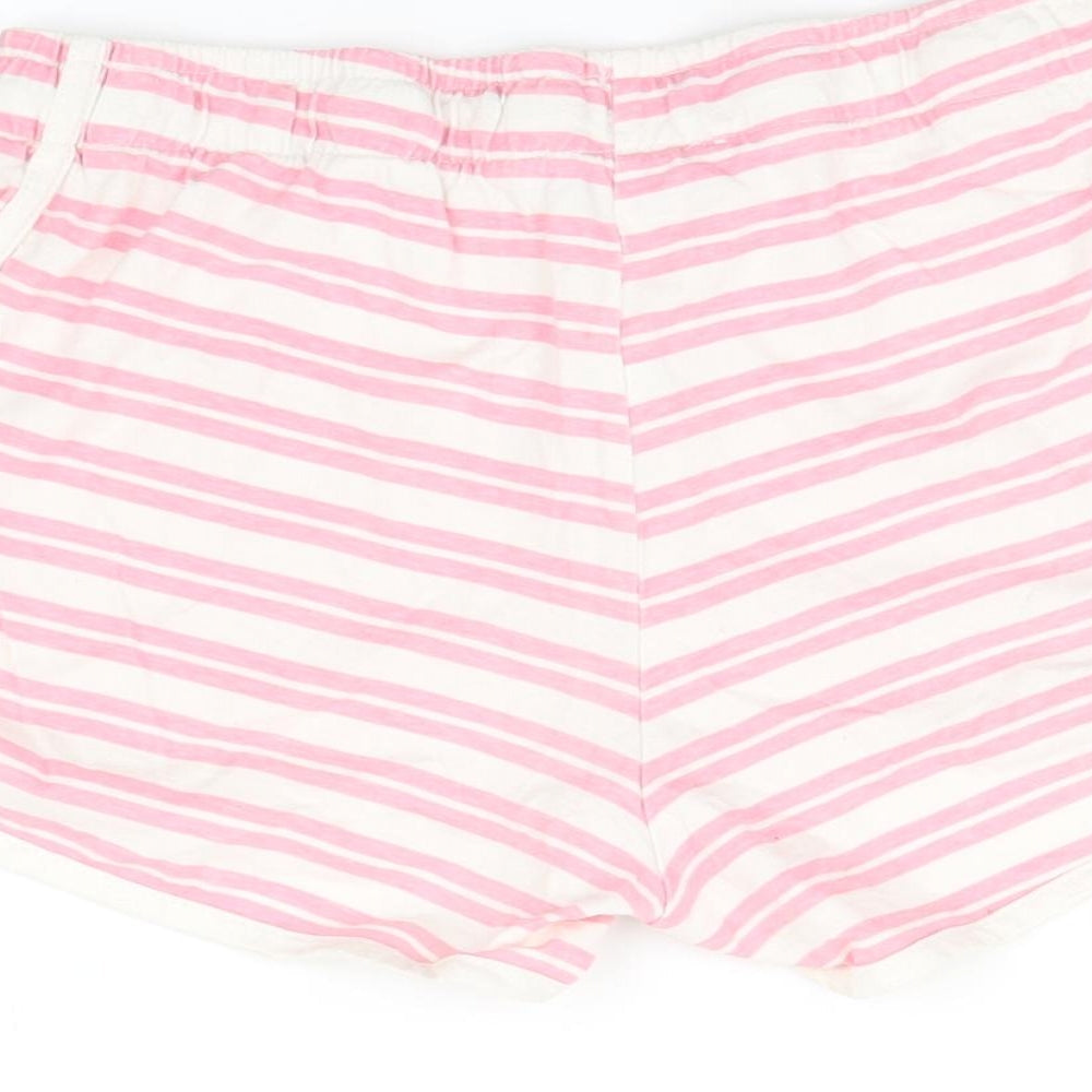 Primark Womens Pink Striped Chino Shorts Size 6