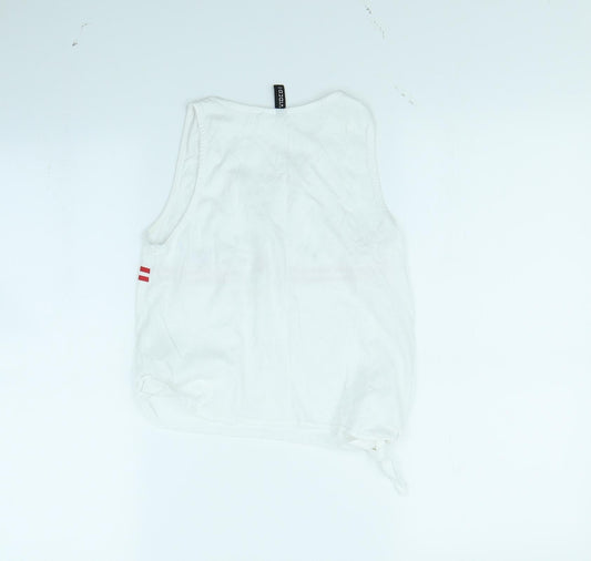 Womens UK Size XS Divided White Basic Tank