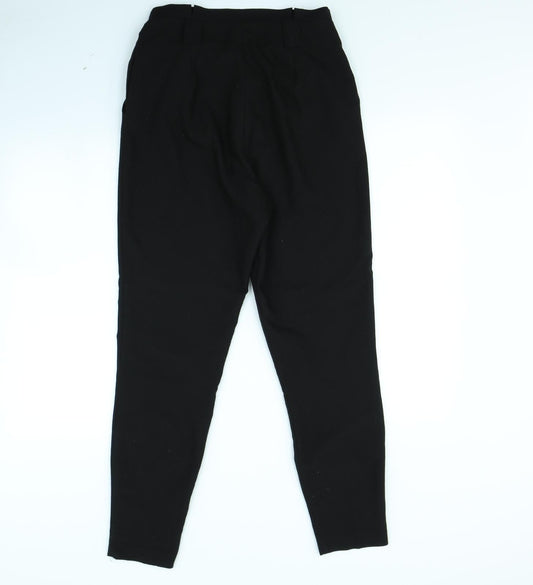 Back view of Missguided women’s black dress pants trousers, size UK 10, 30-inch leg